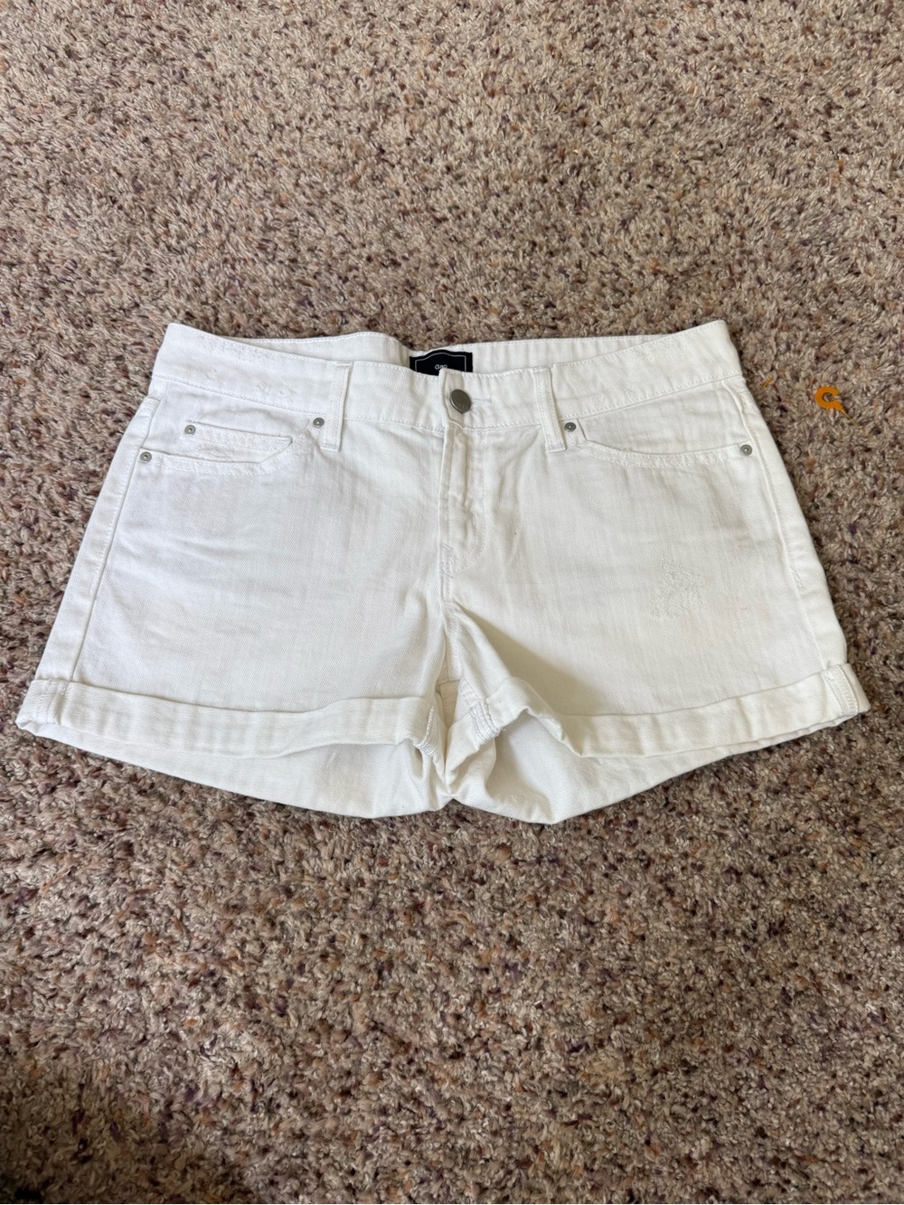 GAP White Women’s Denim Shorts - Rolled Hem